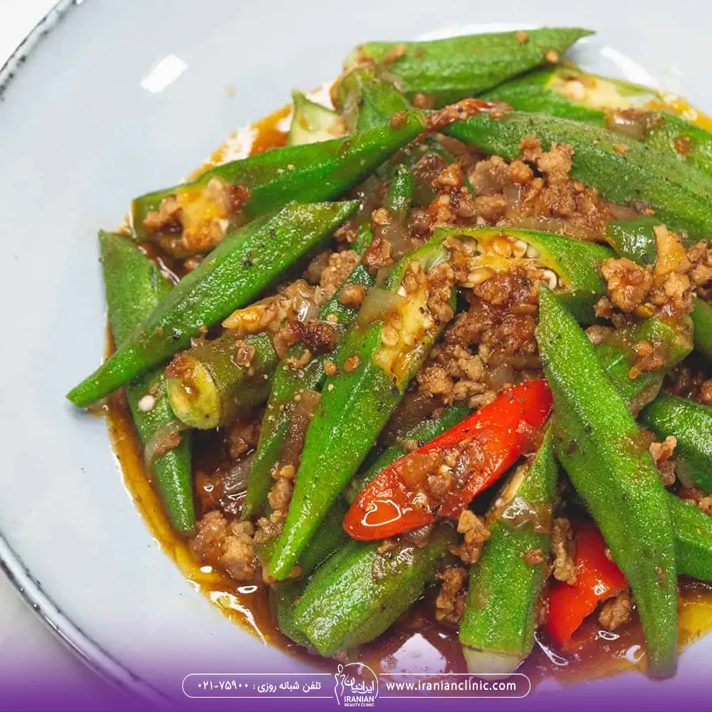 بشقاب خورش بامیه