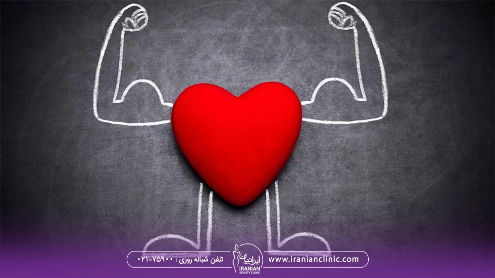 تصویر یک قلب که روی سطحی که قرار دارد برای آن دست و پا کشیده شده است
