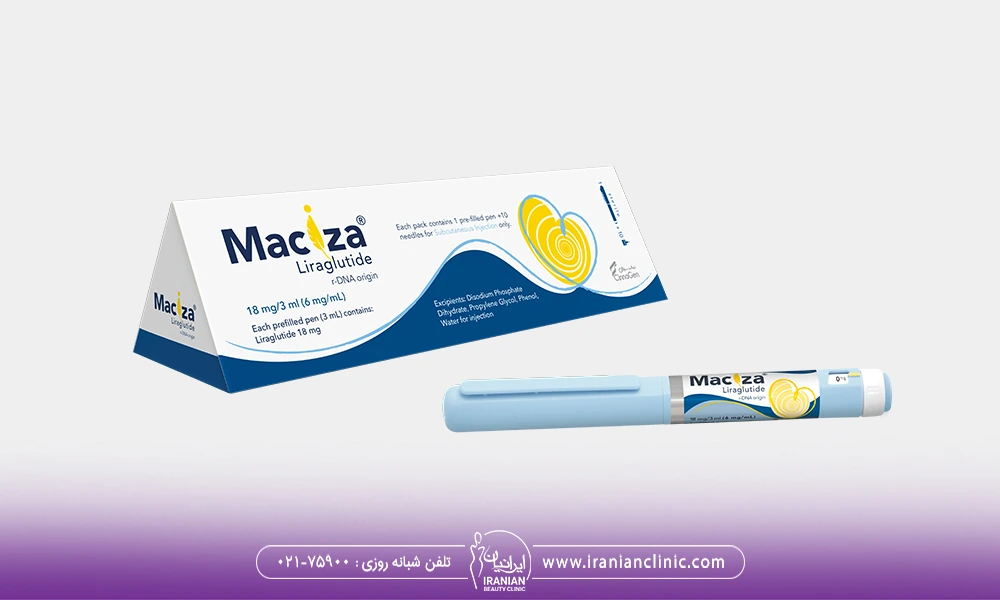 آمپول لاغری maciza در کنار جعبه - آمپول ماسیزا